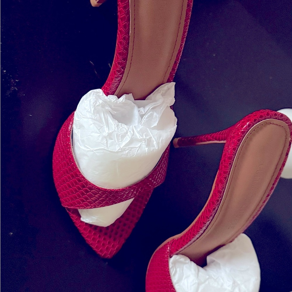 Elegant Red Women's Slide Sandals